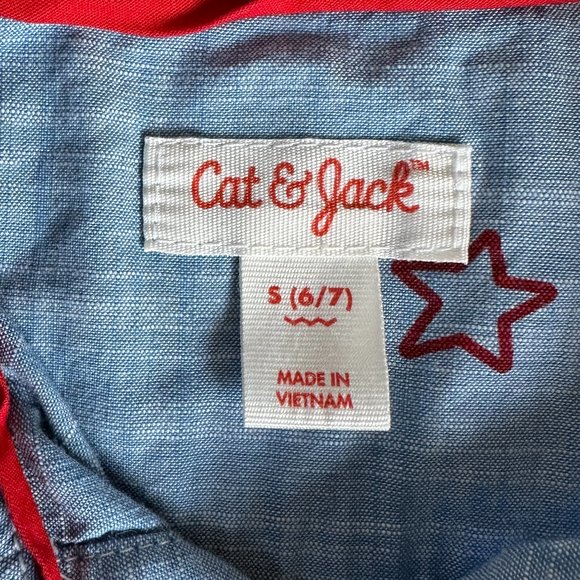 🧡 3/$15 - Cat & Jack Star Boys Button - Up Size Small 6/7 - Picture 5 of 7